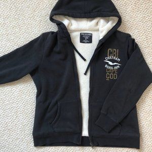 Authentic Sportswear fuzzy lined zip-up sweatshirt, Size M